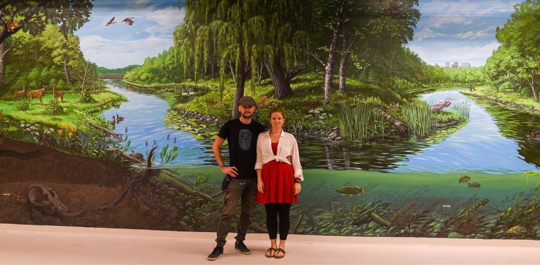 U-M Museum Of Natural History’s New Mural Tells The Story Of The Huron River Watershed