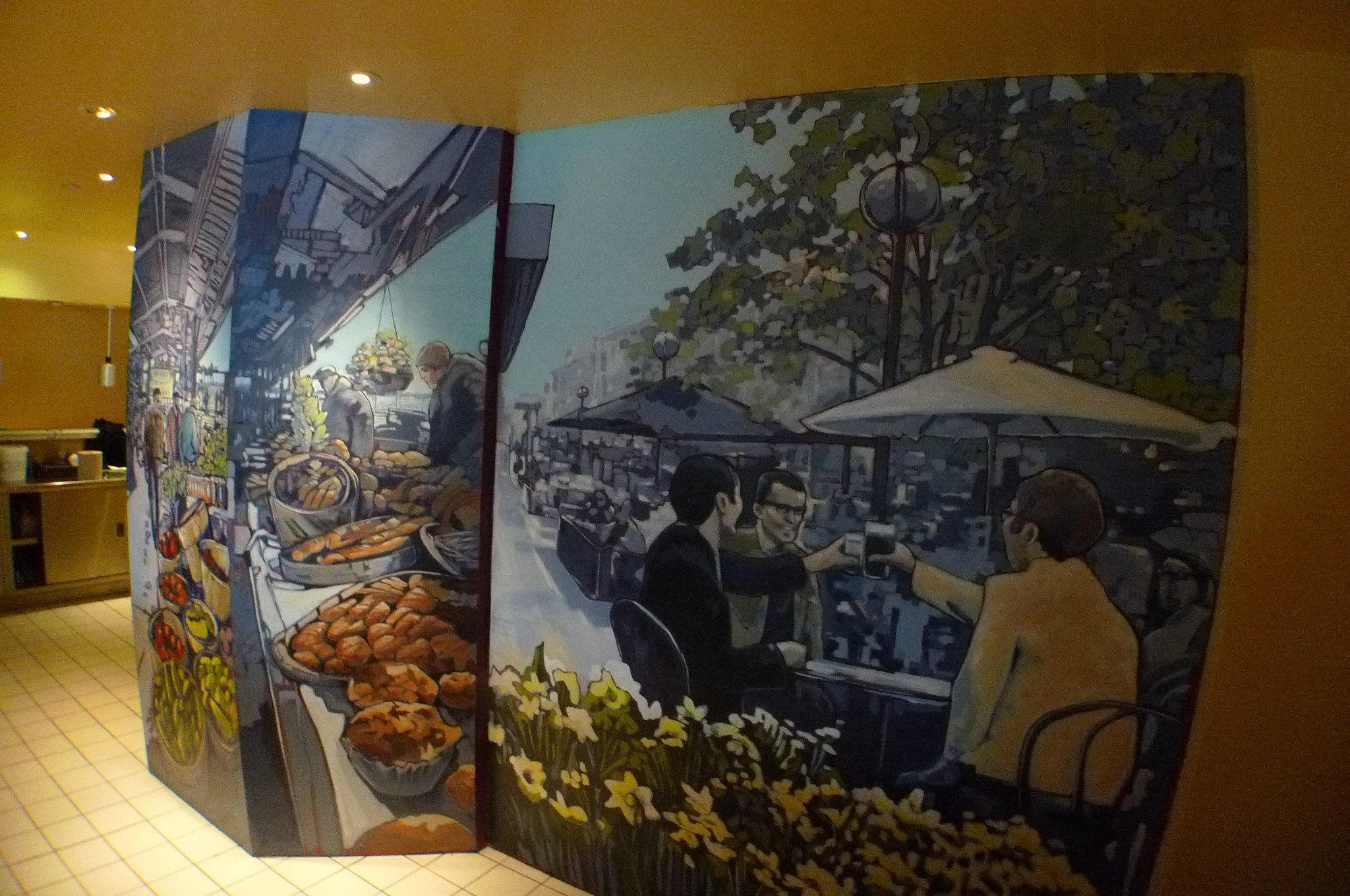 Guy Hollerins Restaurant Murals